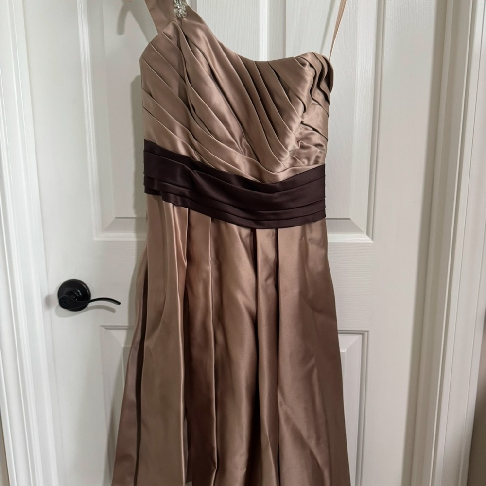 Allure Bridal Brown Satin Dress
